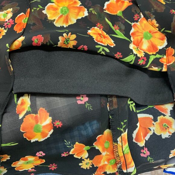 VTG Womens Floral Milk Maid Bustline Dress‎ Fairycore Fairygoth Sheer Y2K Medium - Picture 5 of 11